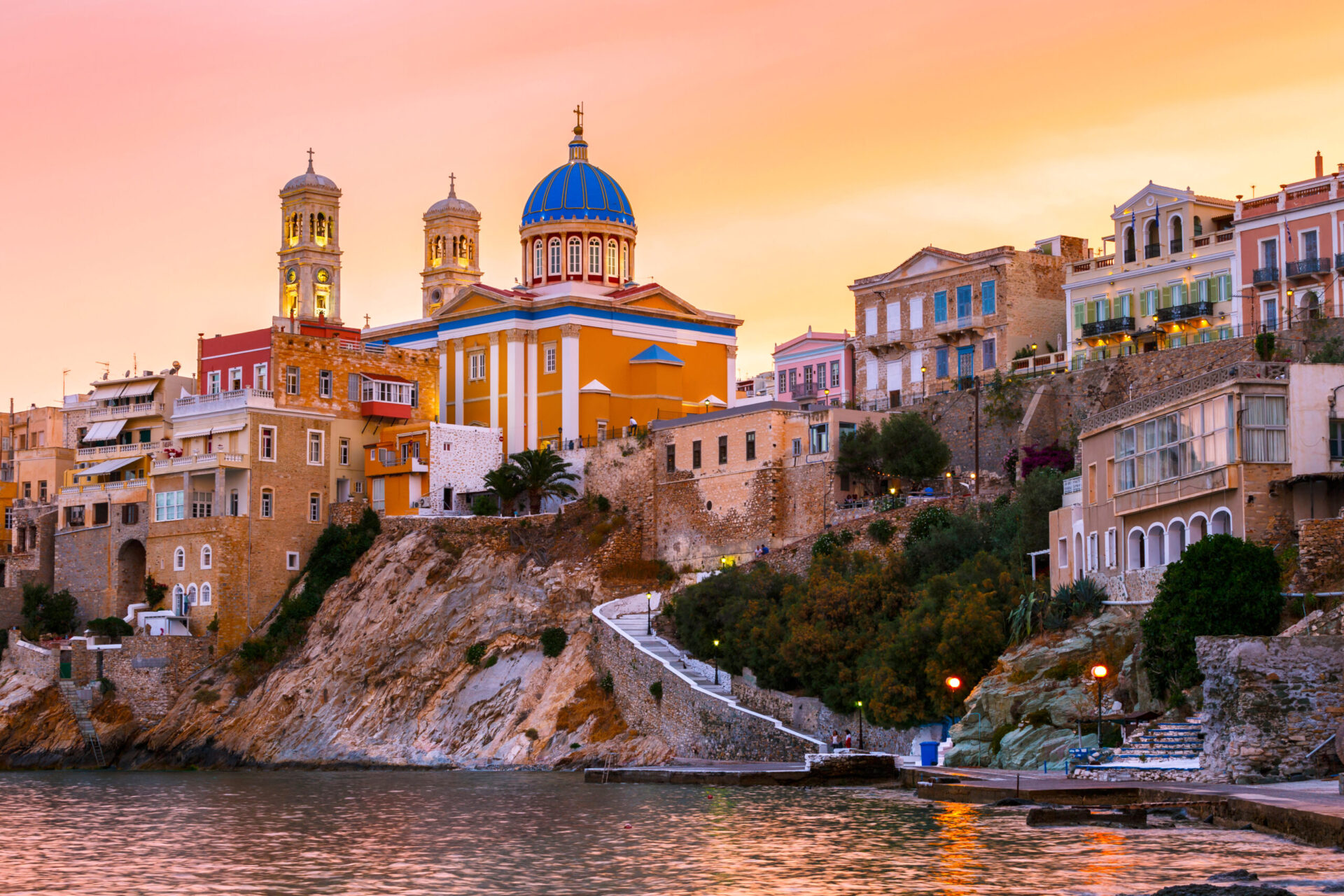 Vaporia,District,Of,Ermoupoli,Town,On,Syros,Island.